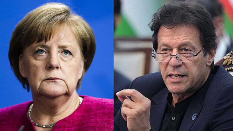 imran khan discusses kashmir issue with german chancellor